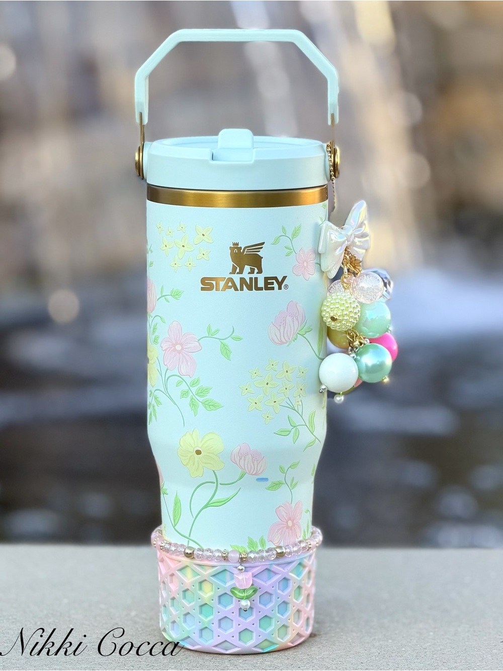Limited Edition Stanley Spring Blossom flip straw. Matching accessories included